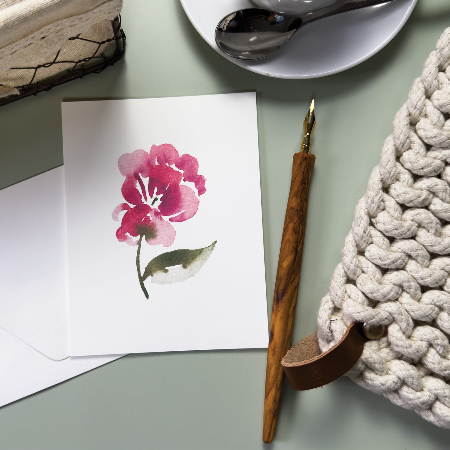 Deep Pink Peony Greeting Card