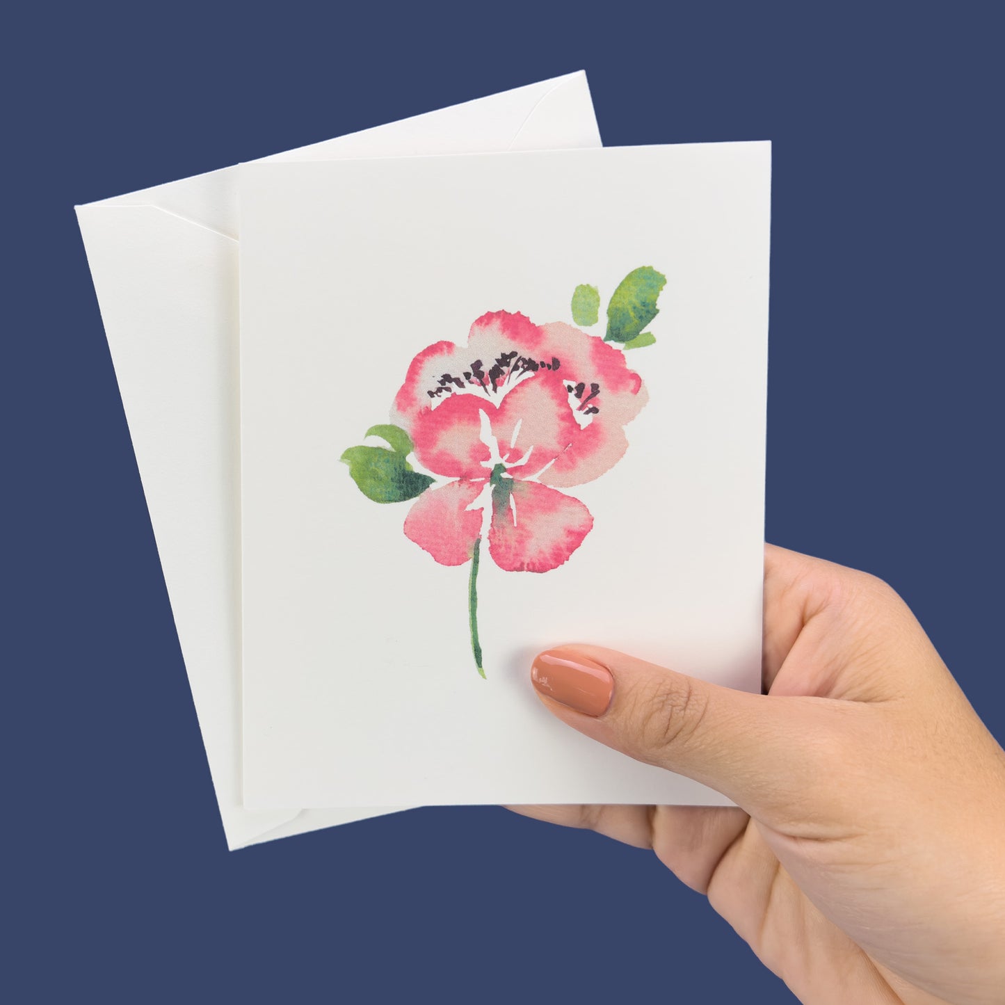 Pink and White Peony Greeting Card