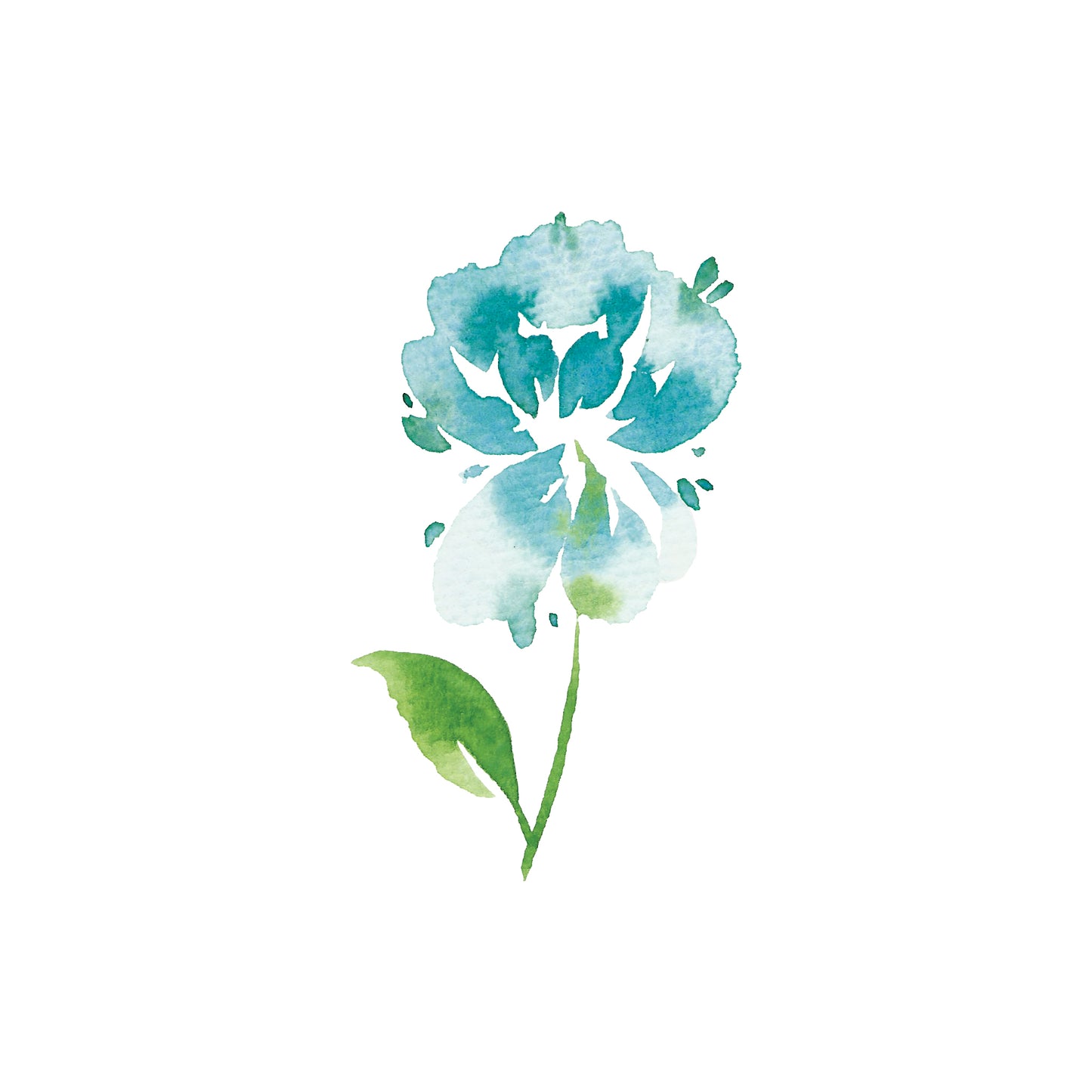 Teal Peony Greeting Card