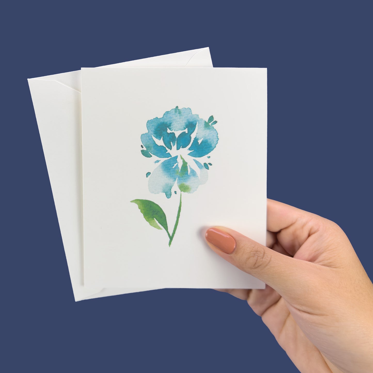 Teal Peony Greeting Card