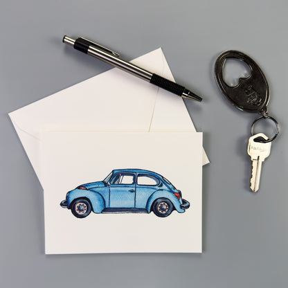 VW Beetle Car Vintage Greeting Cards