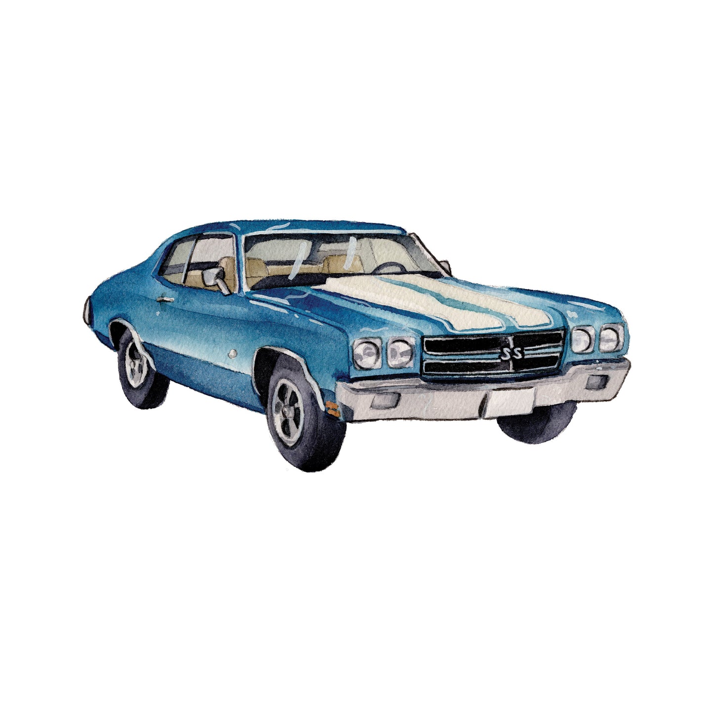 Chevrolet SS Watercolor Car Greeting Card Print