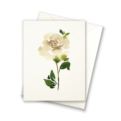 Cream Colored Single Rose Greeting Cards