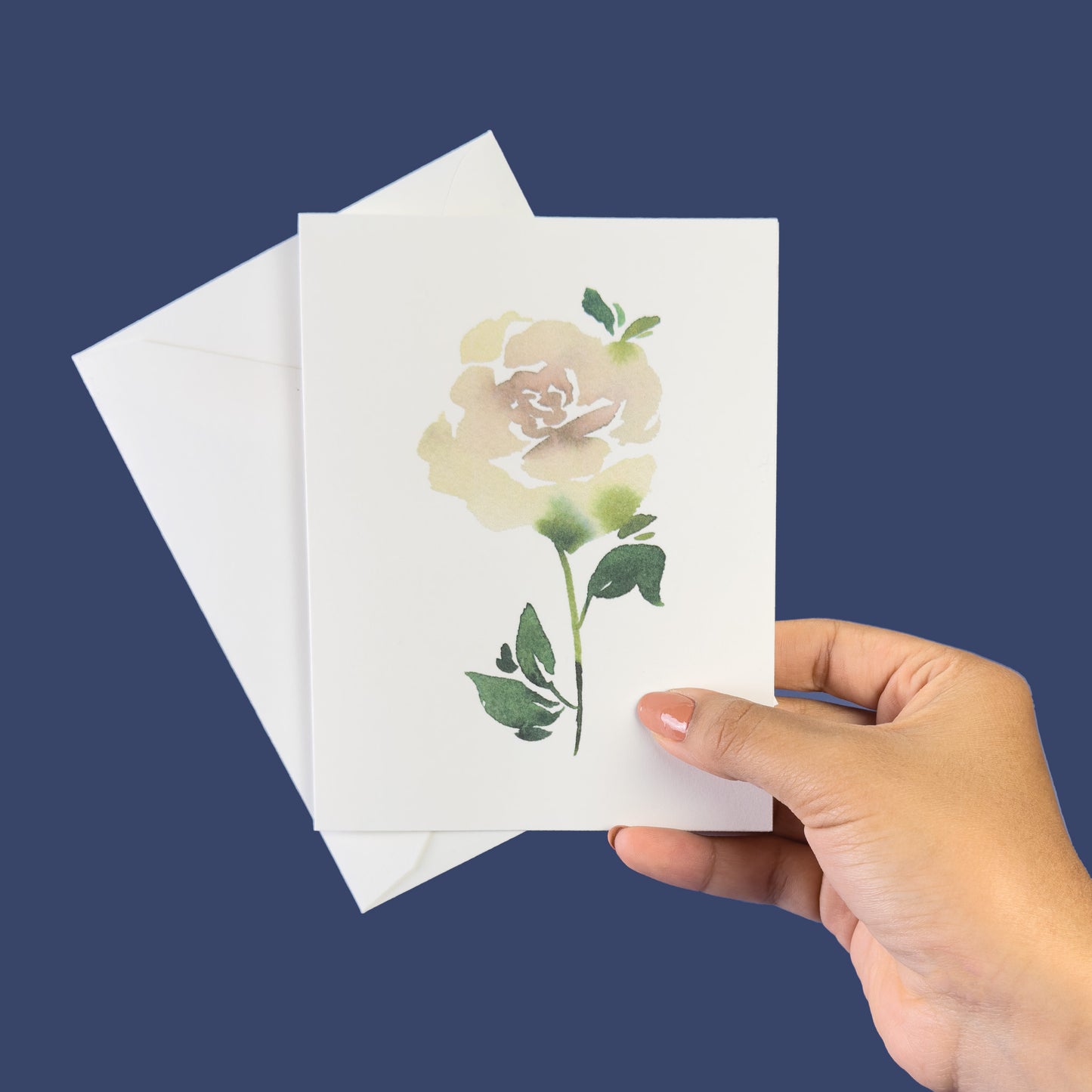 Cream Colored Single Rose Greeting Cards