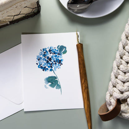 Dark Blue Hydrangea Greeting Card