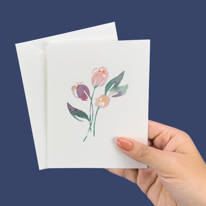 Dark Purple and Muted Pink Tulips Greeting Card