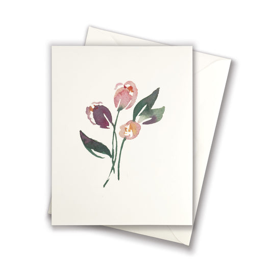 Dark Purple and Muted Pink Tulips Greeting Card