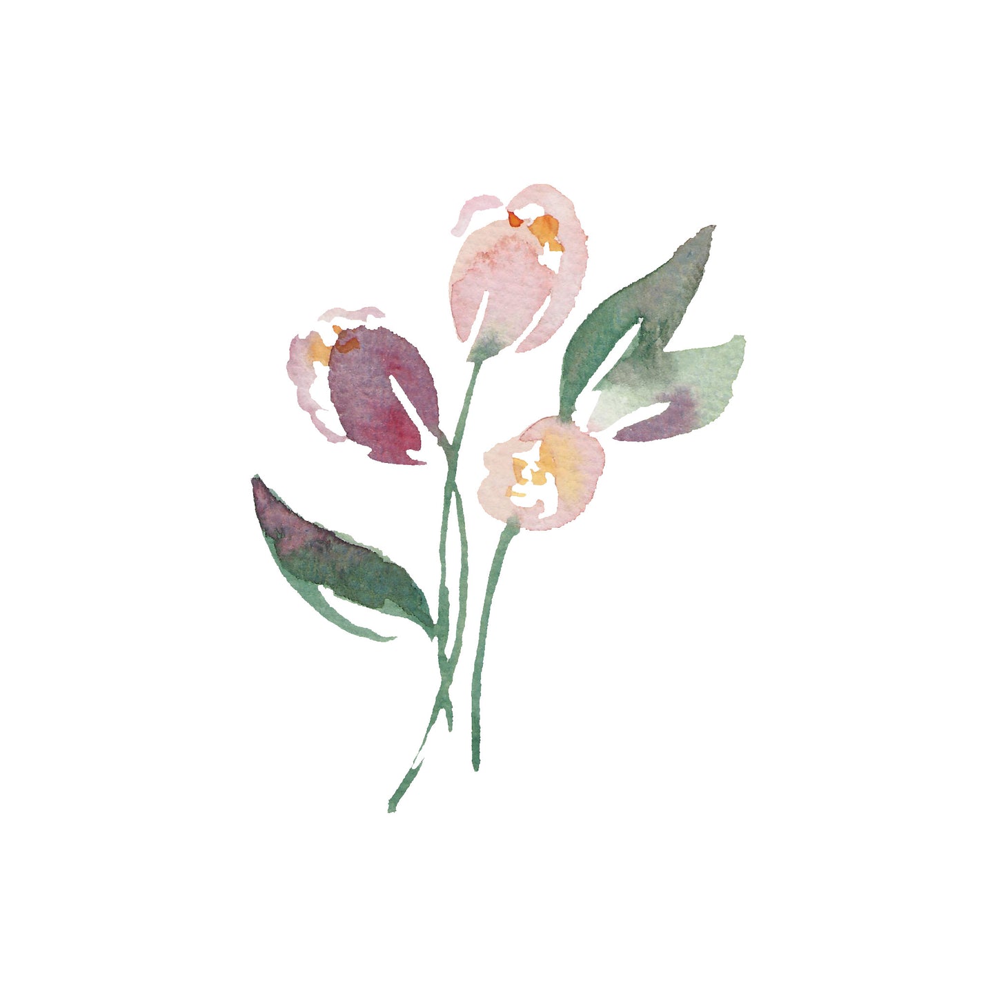 Dark Purple and Muted Pink Tulips Greeting Card