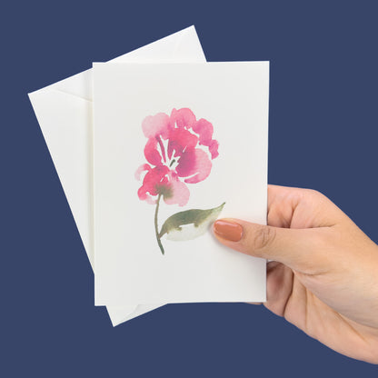 Deep Pink Peony Greeting Card