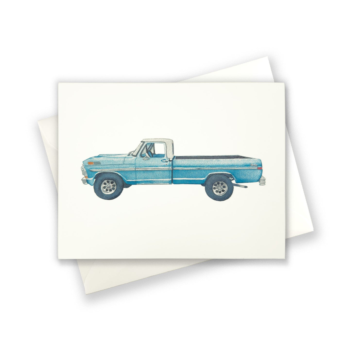 Vintage Ford Truck Watercolor Car Greeting Card Print