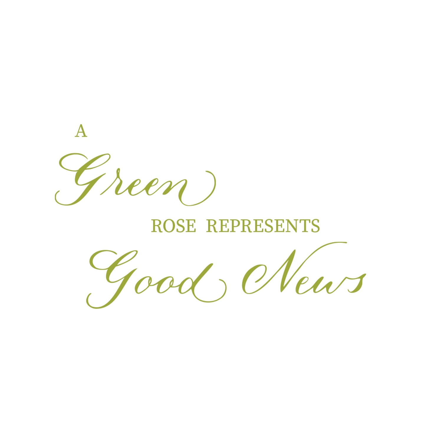 Green Colored Single Rose Greeting Cards