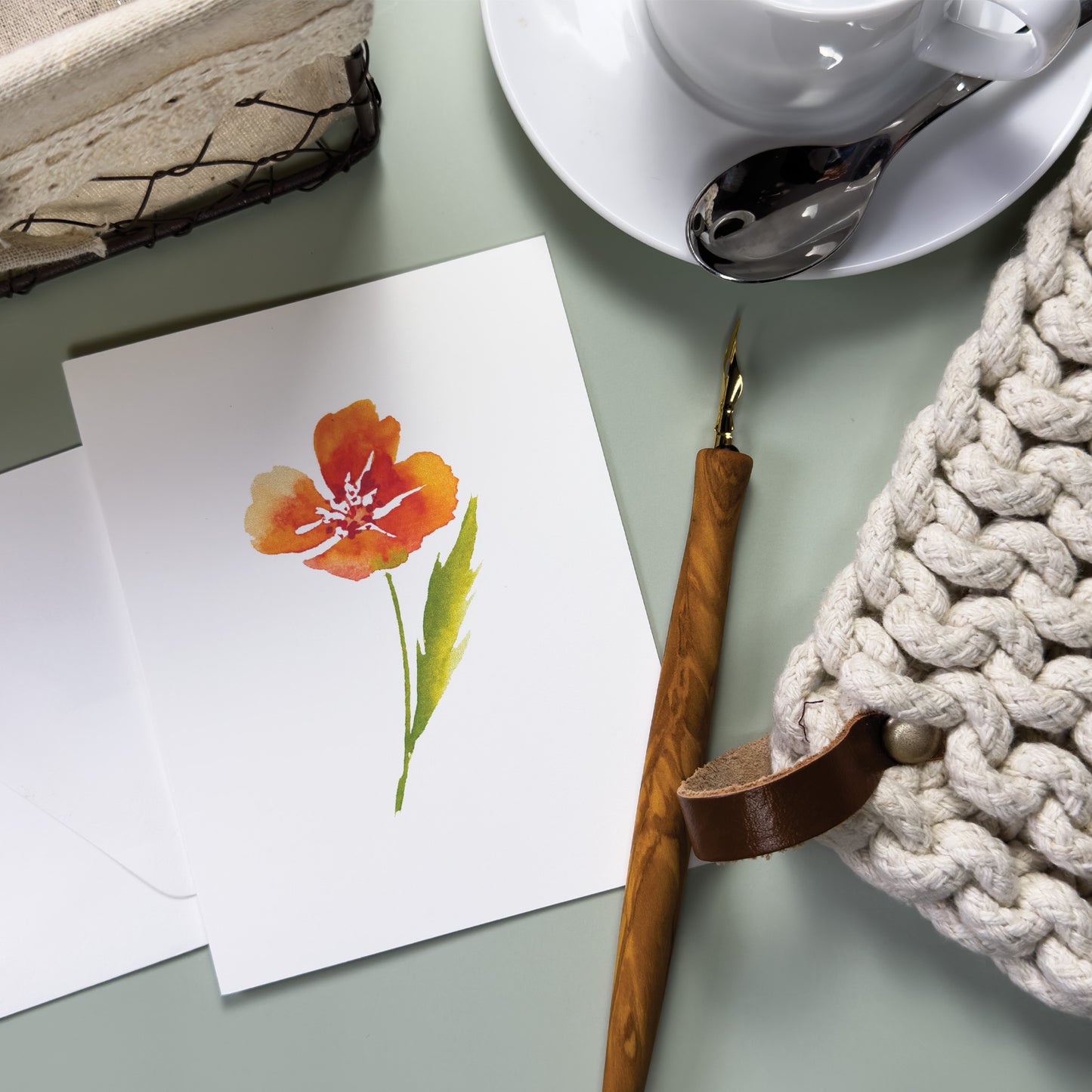 Orange Poppy Greeting Card