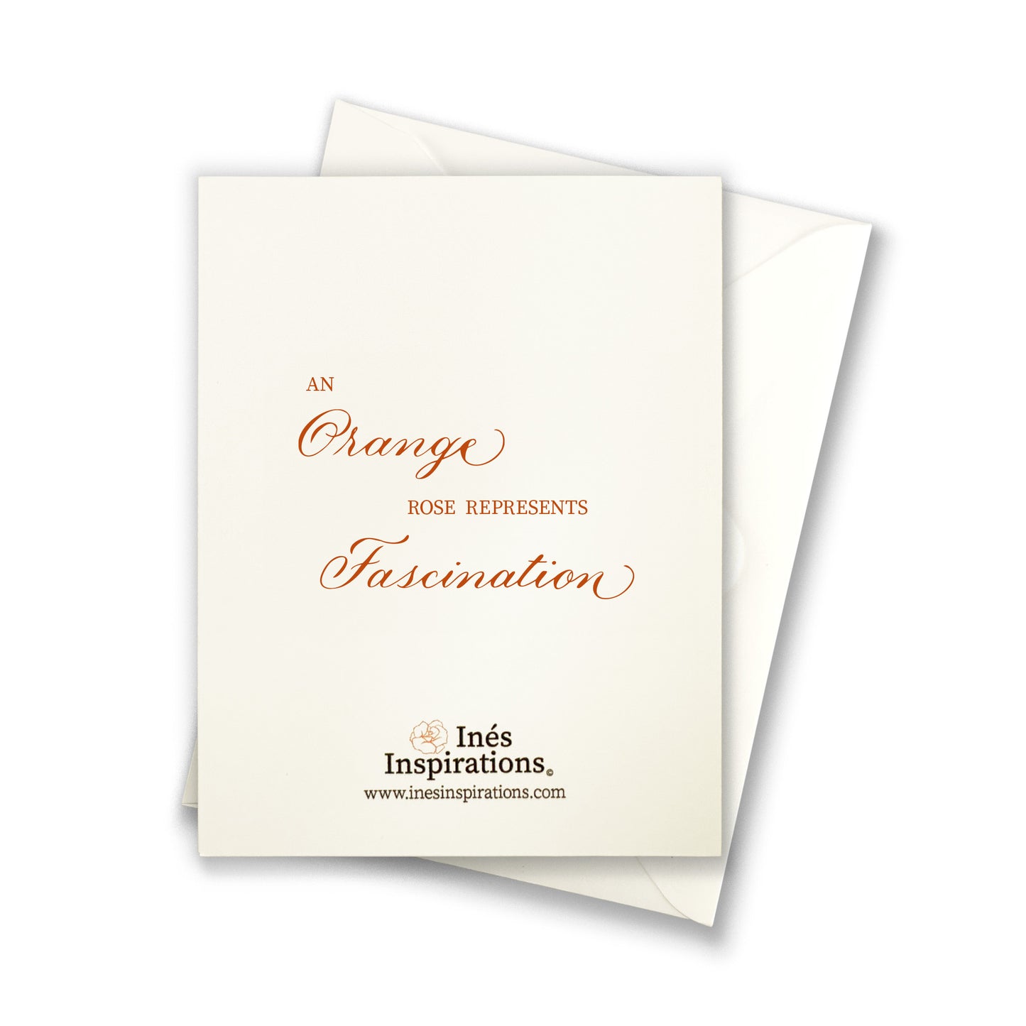 Orange single rose greeting card watercolor greeting card