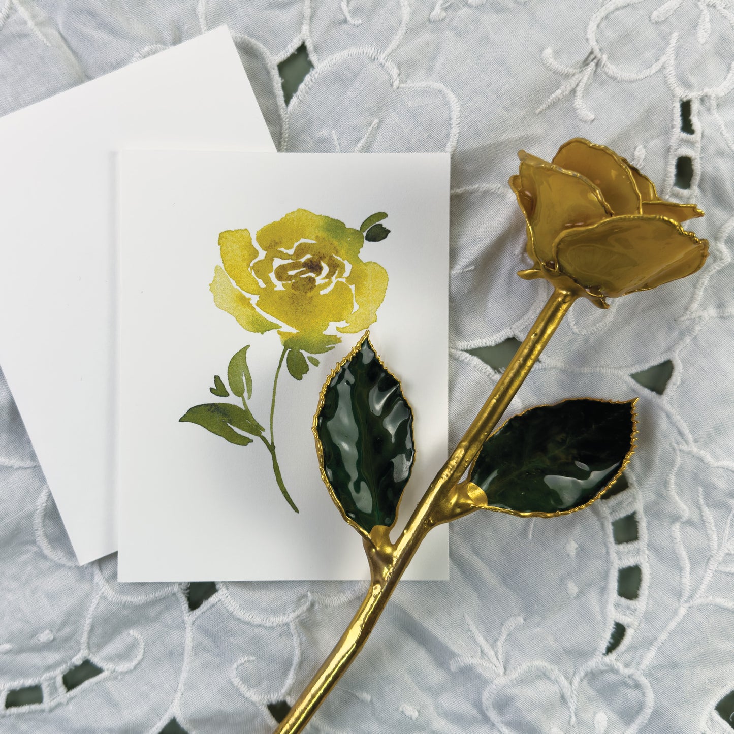 Yellow Rose Greeting Cards